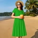 thumbnail image 4 of Balery Green Vestidos sueltos de manga corta para mujer, vestidos de verano 2025, vestidos casuales de corte A con vuelo., 4 of 6