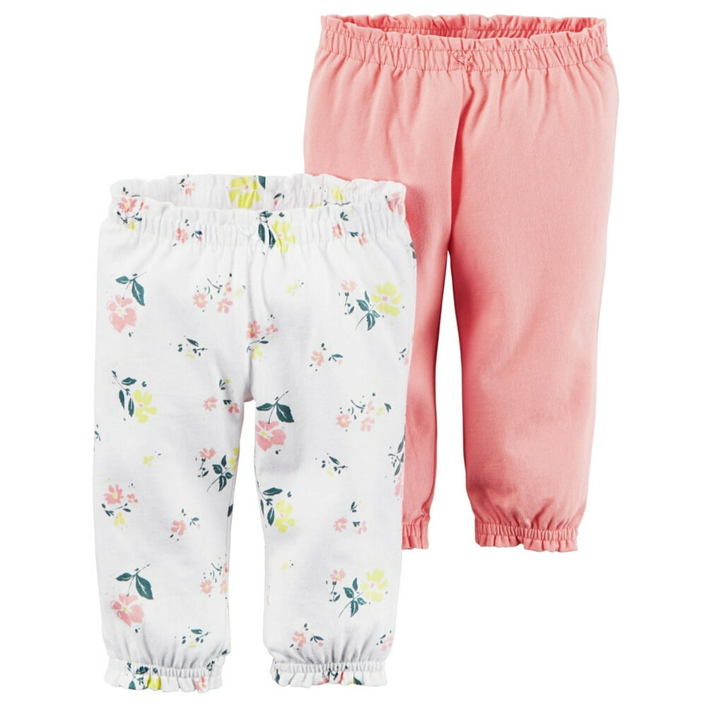Carter's Carters Baby Clothing Outfit Girls 2Pack Pants, Pink Floral