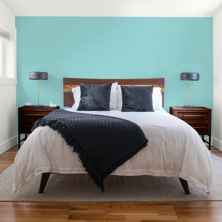 Glidden One Coat Aqua Fiesta Blue Flat Interior Paint with