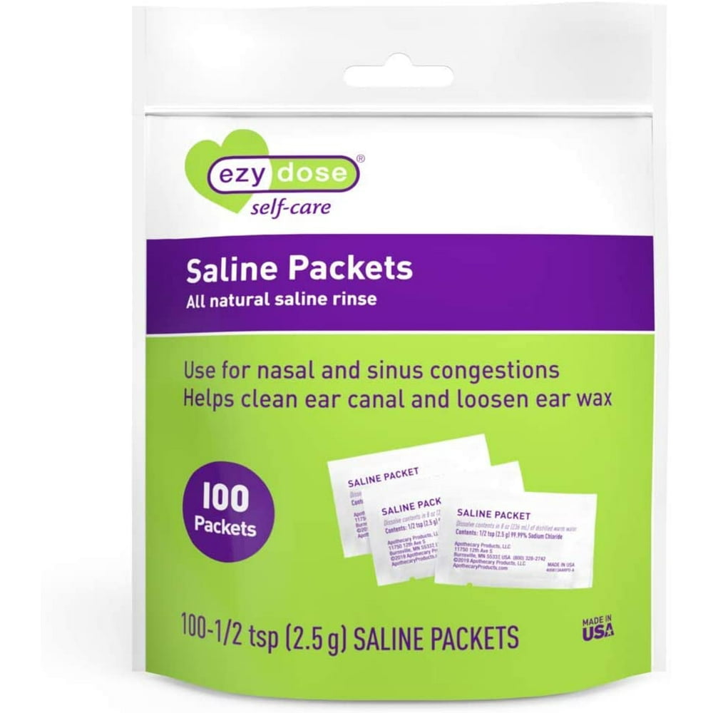 Ezy Dose Saline Nasal Rinse Packets, Individually Wrapped Sinus Refill