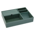thumbnail image 3 of 5 Compartment Emerald Green Leather Valet Tray for Wallet, Keys (10 x 7.3 x 2 In), 3 of 7