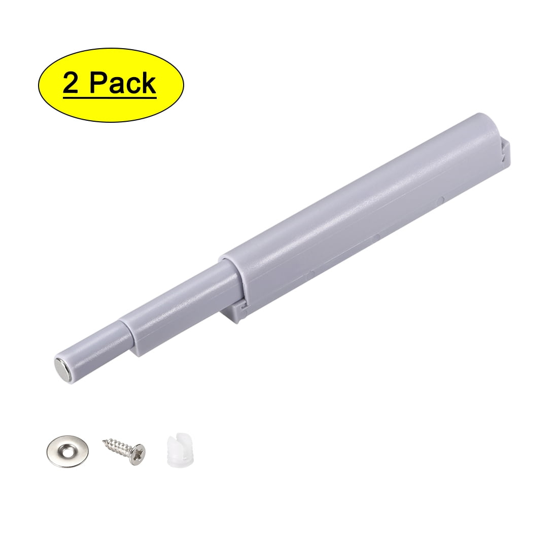 Uxcell 86x10x15mm Magnetic Touch Catch Damper Buffer Plastic Gray 2Sets