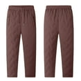 thumbnail image 4 of Unisex Winter Windproof Waterproof Fleece Lined Cotton Pants, Lamb Wool Thickened Thermal Outdoor Sports Casual Unisex Warm Trousers for Men and Women Cold Weather Wear Brick Red L, 4 of 5