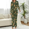 thumbnail image 2 of Top-kevin Gingerbread Man Santa Hat Women's Long-Sleeve Shirt And Full-Length Bottom Pajama Set, 2 of 12