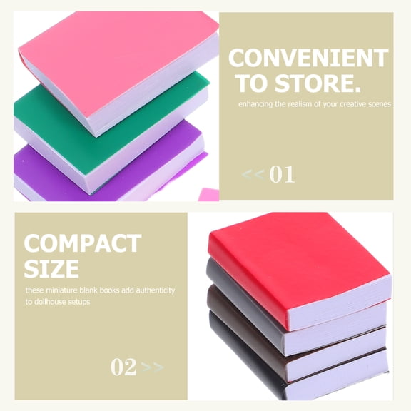 Raindrops 16-Piece Assorted Color Mini Blank Books for Dollhouse Decoration, Crafts, Paper Material, Portable and Compact Size