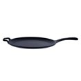 12 in. Black Cast Iron Comal Skillet with Long Handle and Helper Handle