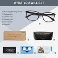 thumbnail image 5 of Cyxus Blue Light Glasses Lightweight TR90 Computer Glasses UV Blocking Square Black Frame Clear Lens Eyewear Relieve Eye Strain（Black）, 5 of 7