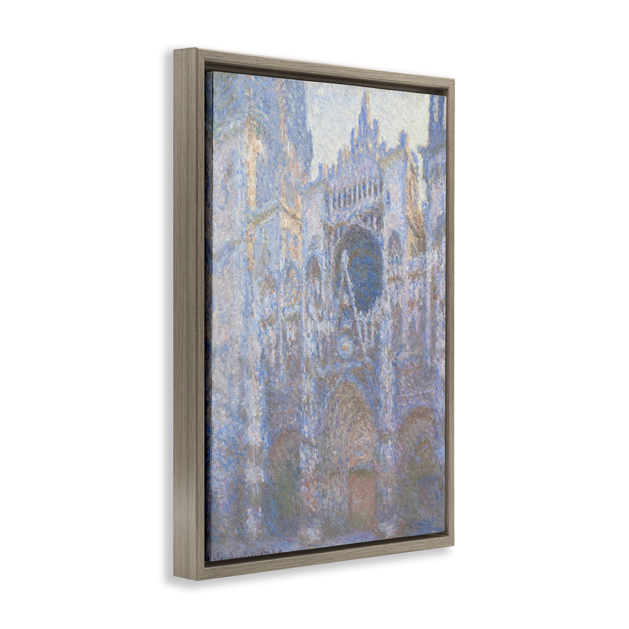 Stupell Industries Classical Cathedral Façade Buildings & Architecture Painting Brown Floater Framed Canvas Art Print Wall Art, 21 x 31