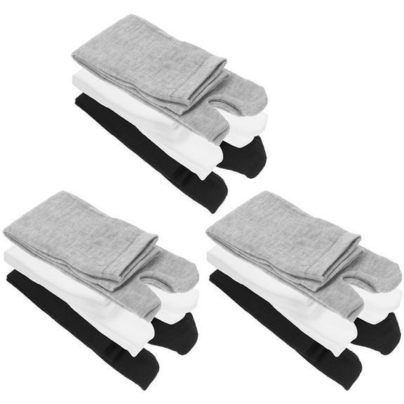 OFFIGAM 9 Pairs Toe Separator Socks for Men and Women, Comfortable Cotton Acrylic Blend, Foot and Toe Alignment