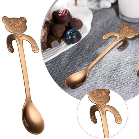

Kitchen 2PC Coffee Spoon Mini Bear Hugging Spoon Tea Soup Sugar Dessert Seasoning Spoon Hanging Cup Spoon Kitchenware Tableware