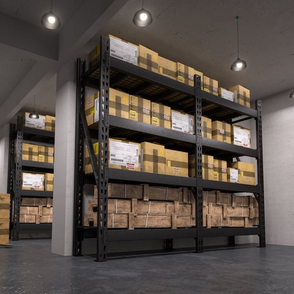 VEIKOUS 78 "W x 24 "D x 72 "H Heavy Duty Garage Storage Shelves with 4-Tier Adjustable Storage Shelves, 8000Lbs Capacity for Basement Warehouse Basement, Black