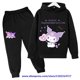 thumbnail image 3 of Hello Kitty Casual divertido chándal niños Kuromi Sudadera con capucha conjunto niños sudaderas con capucha pantalones largos 2 piezas conjuntos niños suéter ropa, 3 of 5