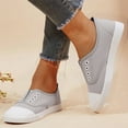 thumbnail image 2 of Womens Shoes,Loafers Canvas Flat for Summer Comfort Breathable Design Loafers for Wide Feet Wear,Shoes for Women,Grey,8.5, 2 of 9