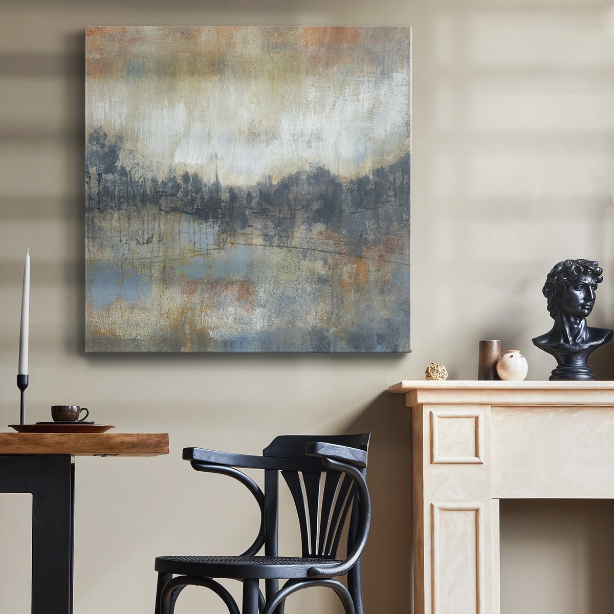 Wexford Home Cool Grey Horizon I-Premium Gallery Wrapped Canvas, 40" x 40" - Ready to Hang