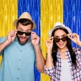 thumbnail image 2 of WarmHaven 2 Pack Graduation Backdrop, 3.28 FT x 7.05 FT Class of 2025 Decorations, Blue Gold Fringe Curtains Tinsel Backdrop Party Streamer, Metallic Blue and Gold Graduation Decorations 2025, 2 of 13