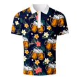 thumbnail image 4 of Men's Casual Polo Shirts Basic Short Sleeve Shirt Festival Print Button Down Shirts, 4 of 4