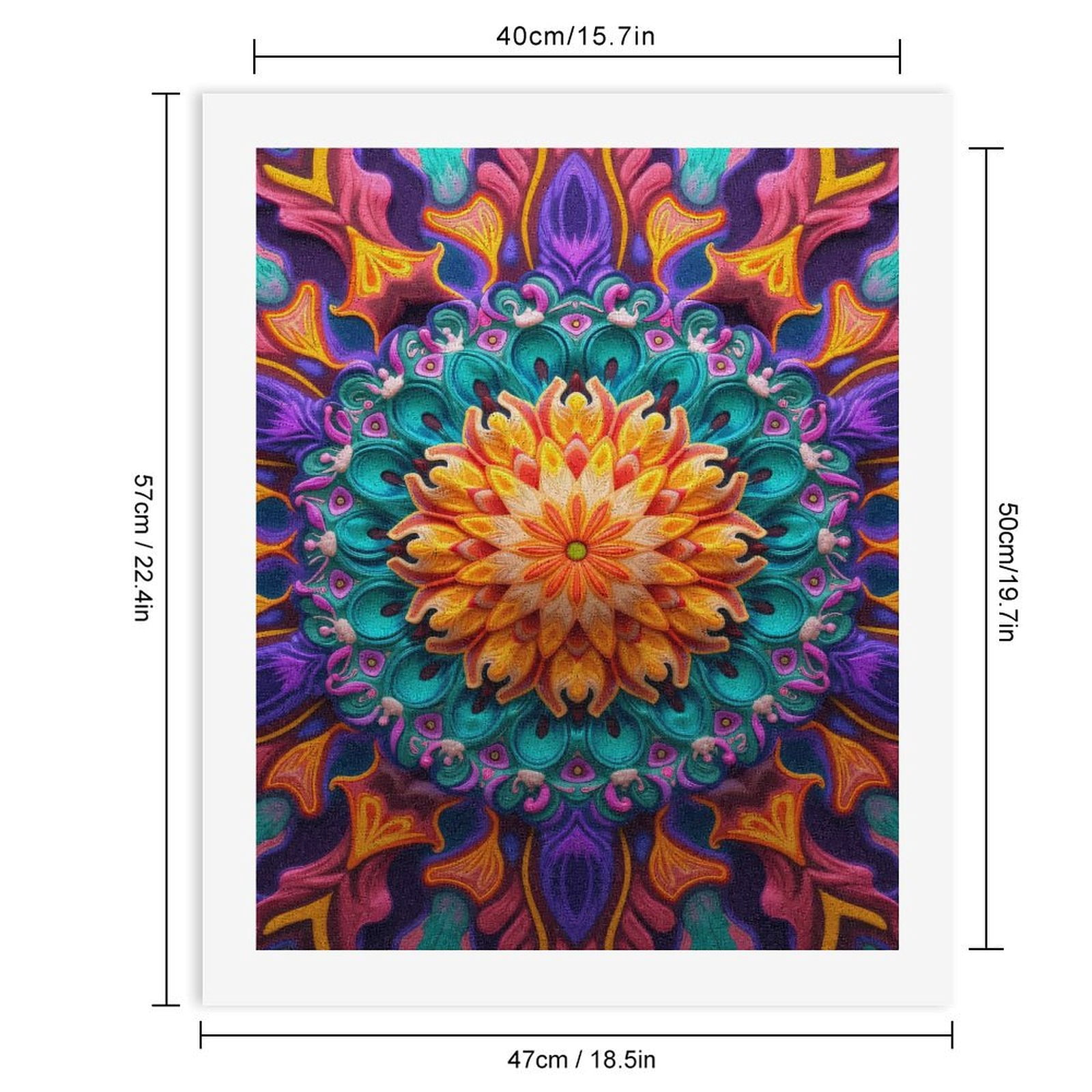 Paint By Numbers Kit for Adults Beginner - DIY Colorful Mandala Art Pattern Design Canvas Painting Kits for Adults, Frameless Paint By Number for Adults for Home Wall Decor 16x20 Inch