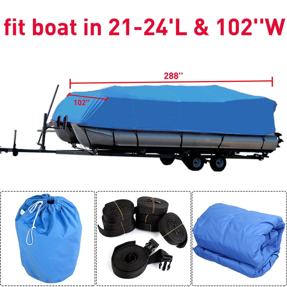 Durable 600D Oxford Waterproof Heavy Duty Fabric Trailerable Pontoon Boat Cover Storage Tool Accessories by