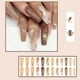 thumbnail image 4 of 24Pcs French False Nails Long Coffin Press on Nails Gold Glitter Stick on Nails with Adhesive Tabs Acrylic Marble Fake Nails Reusable Artificial Glue, 4 of 5