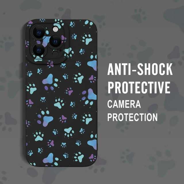 Animal Footprint Pattern Mobile Phone Case Full-Body Protection Shockproof Anti-fall TPU Soft Rubber Case Color: Transparent White Black for Men Women for IPhone 15 14 13 12 11 XS XR X 7 8 Mini Plus P