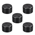 thumbnail image 1 of 5 piezas de botón de potenciómetro con eje estriado de aluminio negro, superficie ranurada, botón rotativo de 30 mm x 17 mm para control de volumen, 1 of 3
