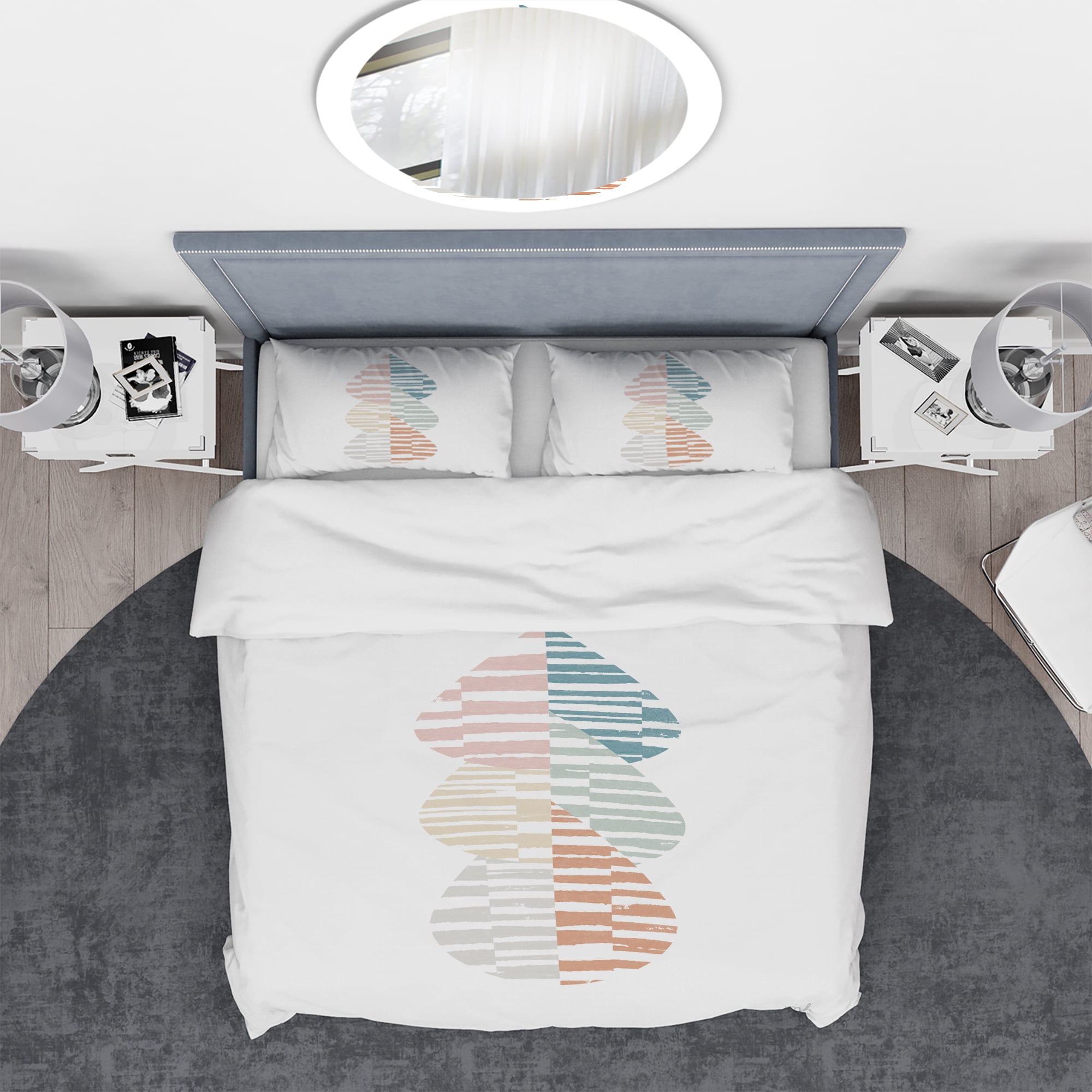 Designart 'Abstract Orange Drops Meditate IV' Geometric Duvet Cover Set