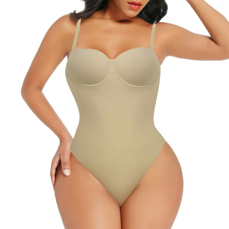 Backless Built in Bra Body Shaper,Sexy Push Up Seamless Corset