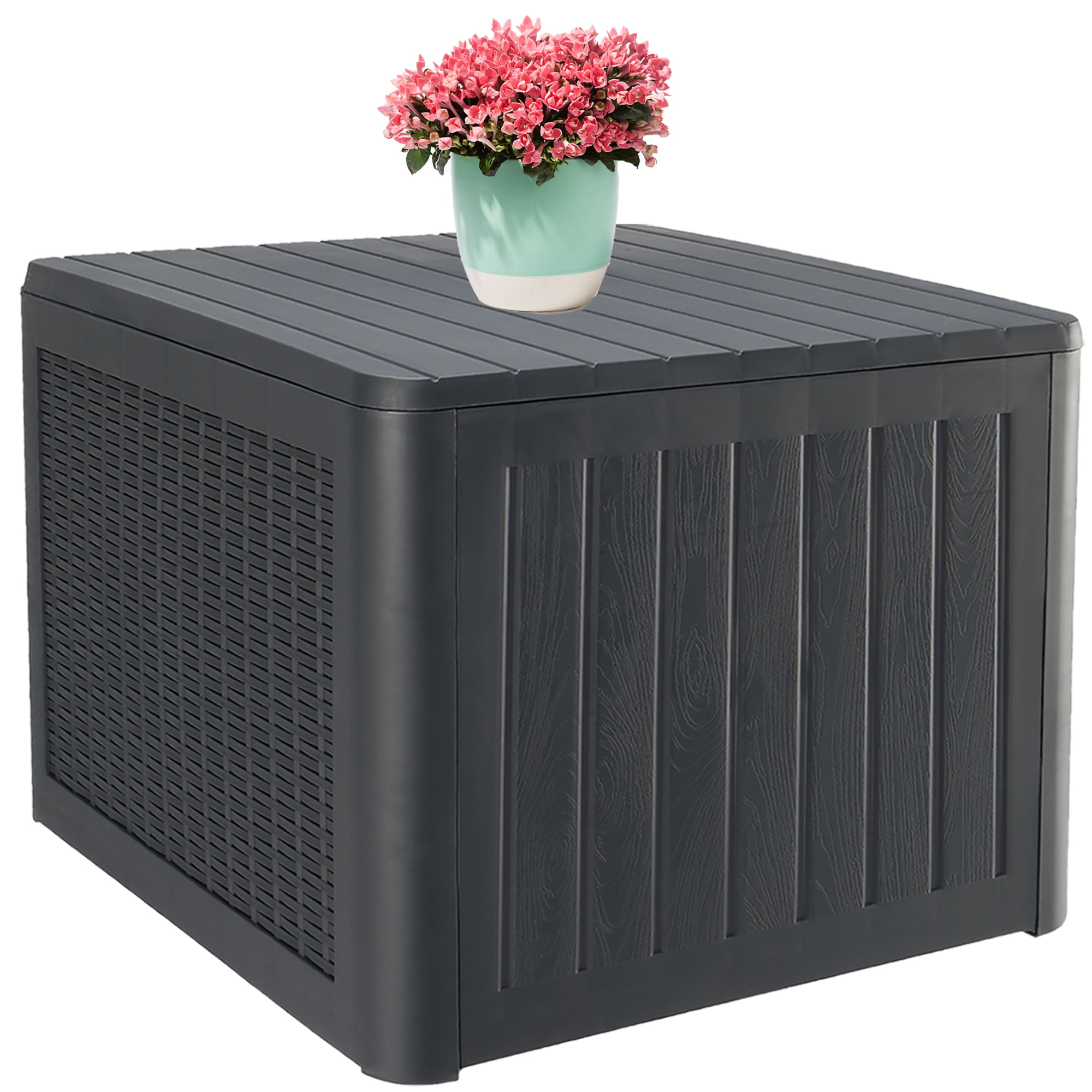 Outdoor Storage Deck Box, Seizeen 36 Gal Square Patio Storage Box