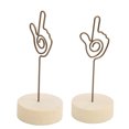 thumbnail image 4 of Soporte para números de mesa, señal de mano, modelado de gestos, práctico y práctico Material de haya, clip para mesa de fotos, 6 uds., 4 of 12
