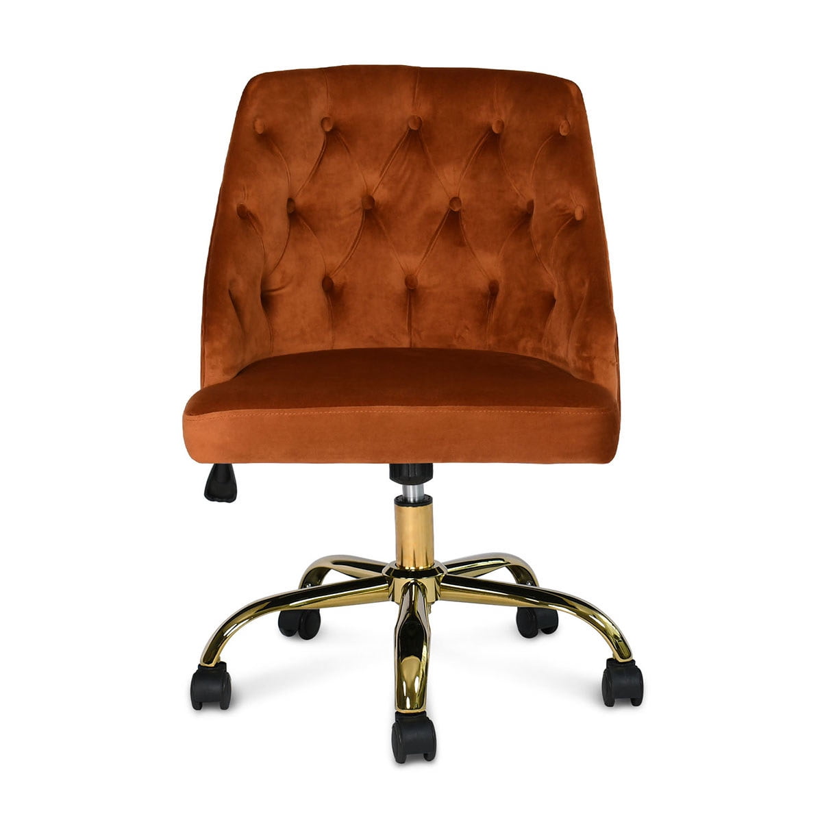 Kepooman High-Back Executive Office Computer Desk Chair, Velvet with Adjustable Height for Home Office/ Study/ Girls' Bedroom- Brown Kepooman High-Back Executive Office Computer Desk Chair, Velvet with Adjustable Height for Home Office/ Study/ Girls' Bedroom- Brown