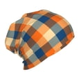 thumbnail image 2 of Sikiie Warm Orange Plaid Toddler Beanie Kids Beanie Hat Warm Winter Hats for Boys Girls Knit Cap, 2 of 7