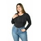 thumbnail image 4 of Body de manga larga Roman Fashion /Tallas Extras, 016 (Negro) negro 40, 4 of 6