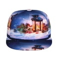 thumbnail image 2 of Daiia Lantern On Snow With Christmas print Flat Bill Hats Flat Brim Trucker Cap Baseball Cap Adjustable Classic Low Profile Hat Unconstructed Plain Cap, 2 of 9