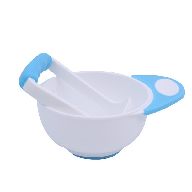 Worallymy Baby Grinding Bowl Manual Kids Feeding Bowl Verduras Frutas Infantil Food Masher Set Azul Blanco Worallymy JD735809503