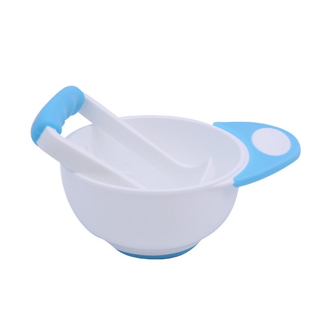 Worallymy Baby Grinding Bowl Manual Kids Feeding Bowl Verduras Frutas Infantil Food Masher Set Azul Blanco Worallymy JD735809503