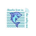 thumbnail image 3 of CafePress - SHARKS LIVE IN THE SALTY SEA Pajamas - Women's Dark Pajamas, 3 of 5
