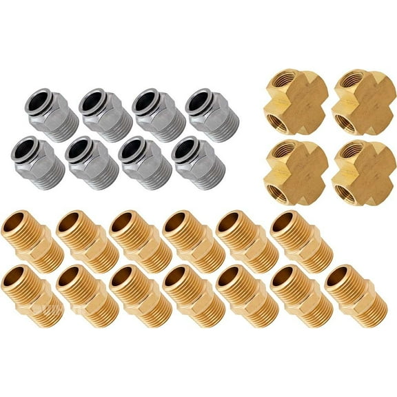 Vixen Air Set of Fittings for Eight 1/2" NPT Air Valves using 1/2" OD Air Lines VXK1221