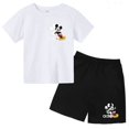 thumbnail image 3 of Conjunto de 2 piezas de camiseta y pantalones cortos de marca Disney de manga corta de verano para niños y niñas, conjuntos de moda para bebés de 2 a 12 años, 3 of 5