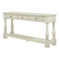 thumbnail image 6 of Tcbosik Console Table with 3 Drawers, 63 Inch Entryway Table with Open Shelf, Narrow Sofa Table for Living Room, Hallway, Foyer, Antique White, 6 of 11