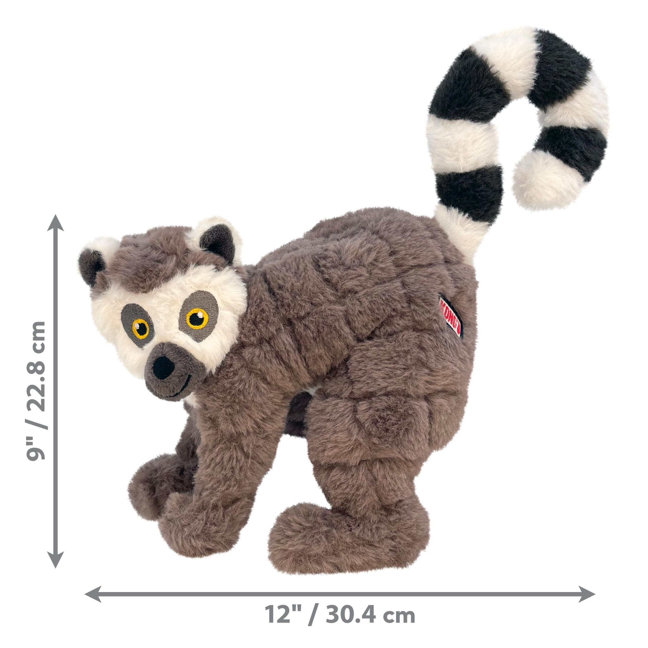 KONG® Scampers Squeaker Plush Dog Toy, Lemur, Medium