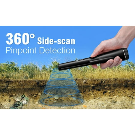 Floureon Black Metal Detector GP-POINTER Pin Pointer Probe Waterproof HandHeld Pinpointer with Holster Treasure Hunting Unearthing