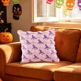 thumbnail image 4 of Cute Witch Hat Ghost Throw Pillow Cover, 3D Textured Halloween Square Cushion Case, Farmhouse Fall Sofa Decorative Pillowcase, 4 of 6
