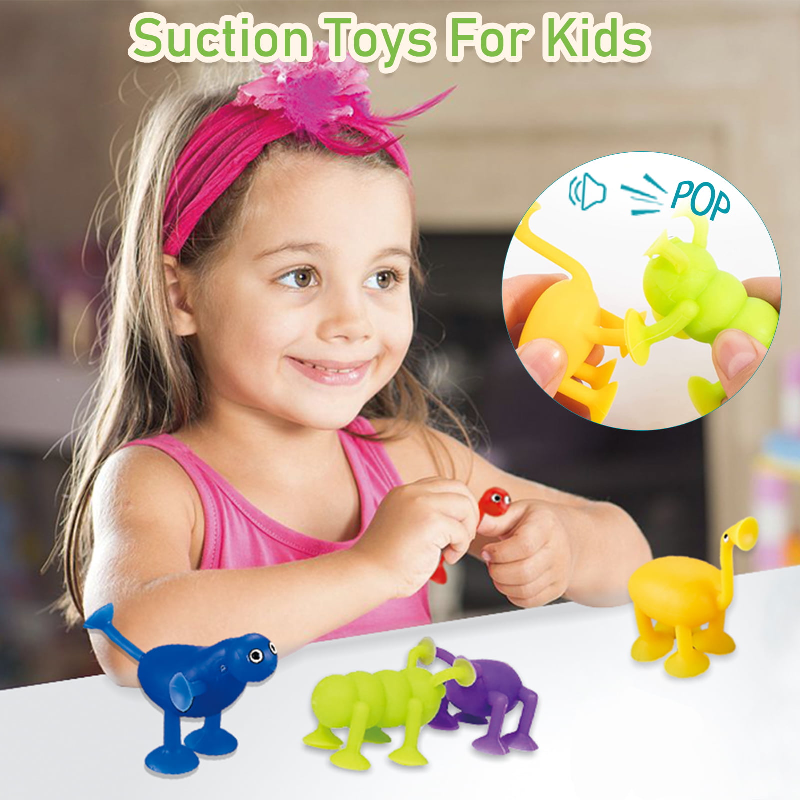 Dropship Suction Toys For Baby; Bath Toys For Kids Ages 4-8; 40pcs Toddler  Stress Release Sensory Toys; Silicone Suction Cup Animal With Dinosaur  Eggshell Storage; Educational Gift For Boys Girls Age 3+