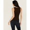 thumbnail image 4 of Idyllwind Women's Edna Button Front Ribbed Tank Dark Brown X-Large  US, 4 of 4