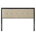 thumbnail image 4 of Tufted Headboard, Full Size, Fabric, Metal Steel, Black Beige, Modern Contemporary Urban Design, Bedroom Master Guest Suite, 4 of 6