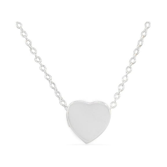 925 Sterling Silver Womens Small Love Heart Pendant Necklace