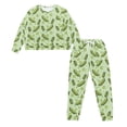 thumbnail image 5 of FOR U DESIGNS Green Cucumber Pjs Sets for Women Long Pants and Tops 2PCS Size M Pjs Comfortable Lounge Set with Drawstring for Women Long Sleeve Sleepwear Pajamas, 5 of 6