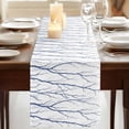 thumbnail image 3 of Table Runners 70 Inches Long Dress Scarves, Navy Blue Branches Farmhouse Coffee/Dining/Kitchen Table Decor, Holiday Table Runner, Modern Abstract Art Forest Silhouettes 13x70 Inch, 3 of 9
