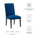 thumbnail image 4 of Side Dining Chair, Nailhead, Set of 2, Blue Navy, Velvet, Modern Contemporary, Kitchen Room Cafe Bistro Restaurant Hospitality, 4 of 9