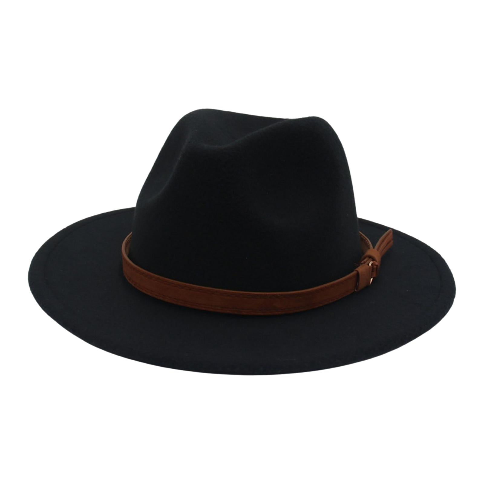 Fedora Hat Felt Panama Hat Dress Hat with Belt Buckle Warm for Men